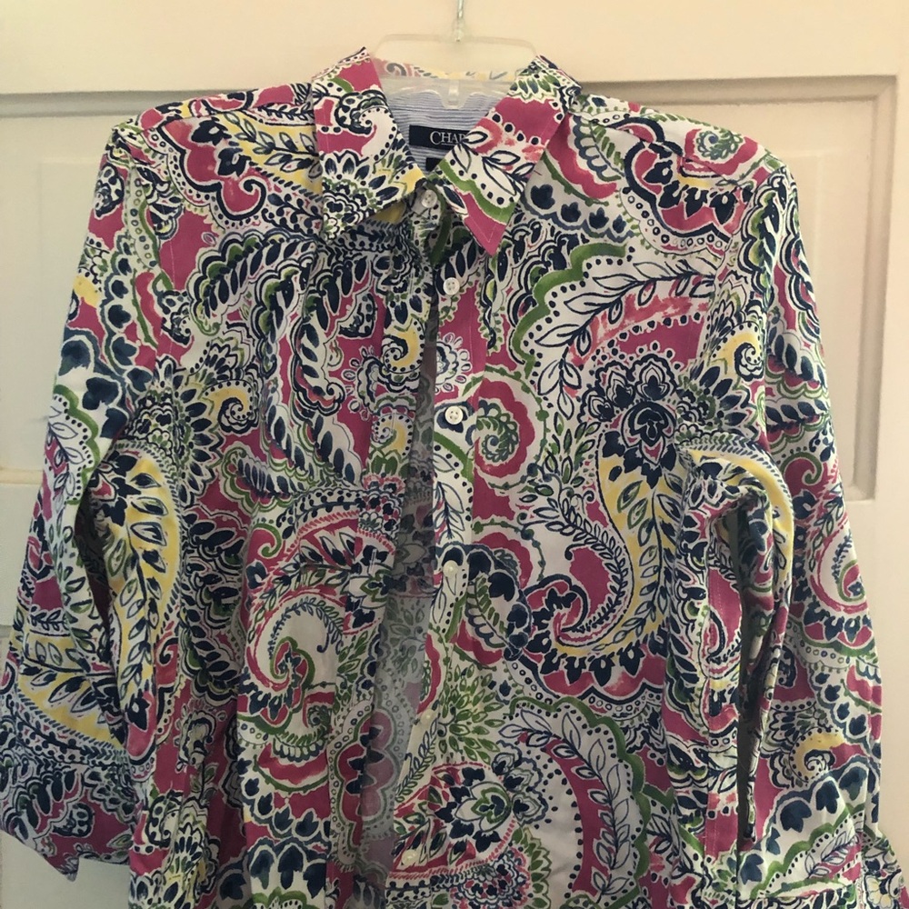 ❣️2️⃣ for $20 💸 Chaps 3/4 sleeve button up shirt